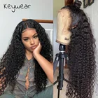 30 дюймовые вьющиеся человеческие волосы, глубокие волнистые фронтальные парики для черных женщин, бразильские полномокрые и волнистые волосы 13x4 HD, кружевной передний парик