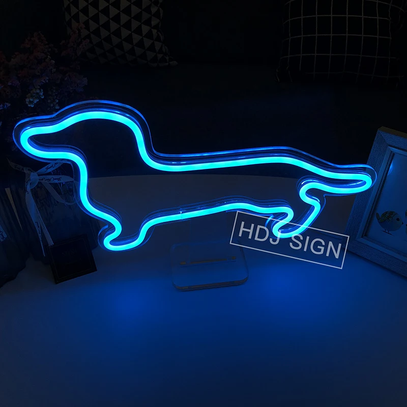 

Светодиодная неоновая лампа в виде собаки, подходит для спальни, дома, бара, общежития, Настольная декоративная лампа, настосветильник деко...