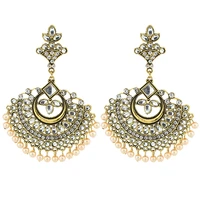 new ins indian gold handmade pearl beads flower nepal thailand piercing earrings korean fashion party jewelry bijoux earring