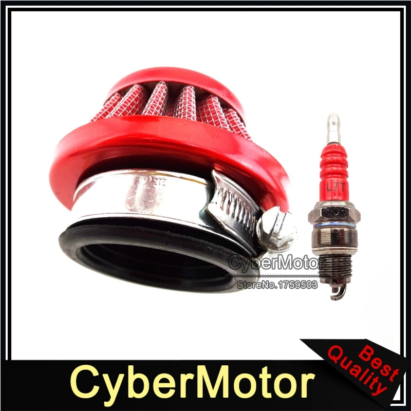 Красный алюминий 44 мм воздушный фильтр + L7T свечи зажигания для 2-х тактный 47cc 49cc