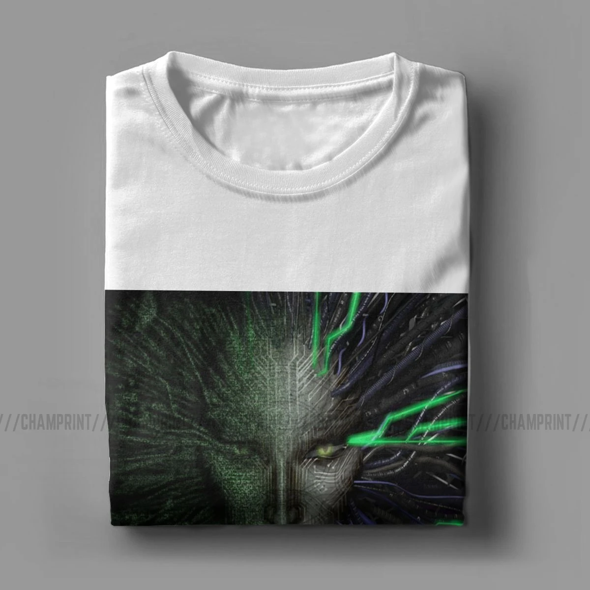 Vintage System Shock T-Shirt Men Cotton T Shirts PC Game Rpg Hacker Citadel Shodan Short Sleeve Tee Shirt Gift Idea Clothes | Мужская