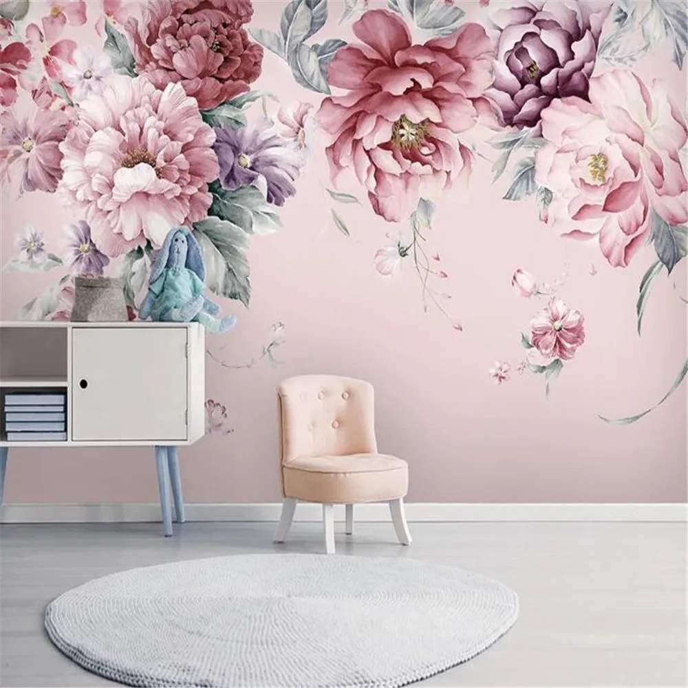 

milofi custom large 3D wallpaper mural modern and fresh hand-painted flower garden living room background wallpaper mural