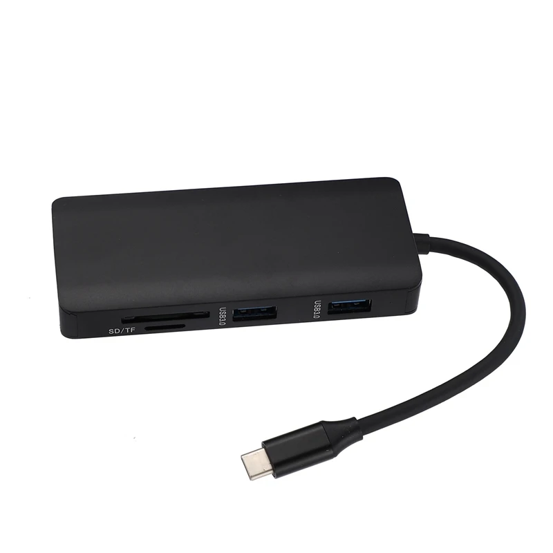 9 in 1 USB-C Type C HUB to 3.5mm Audio Mic 4K HDMI VGA RJ45 Lan Adapter USB 3.0 SD TF Card Reader PD Charging Hub | Компьютеры и офис