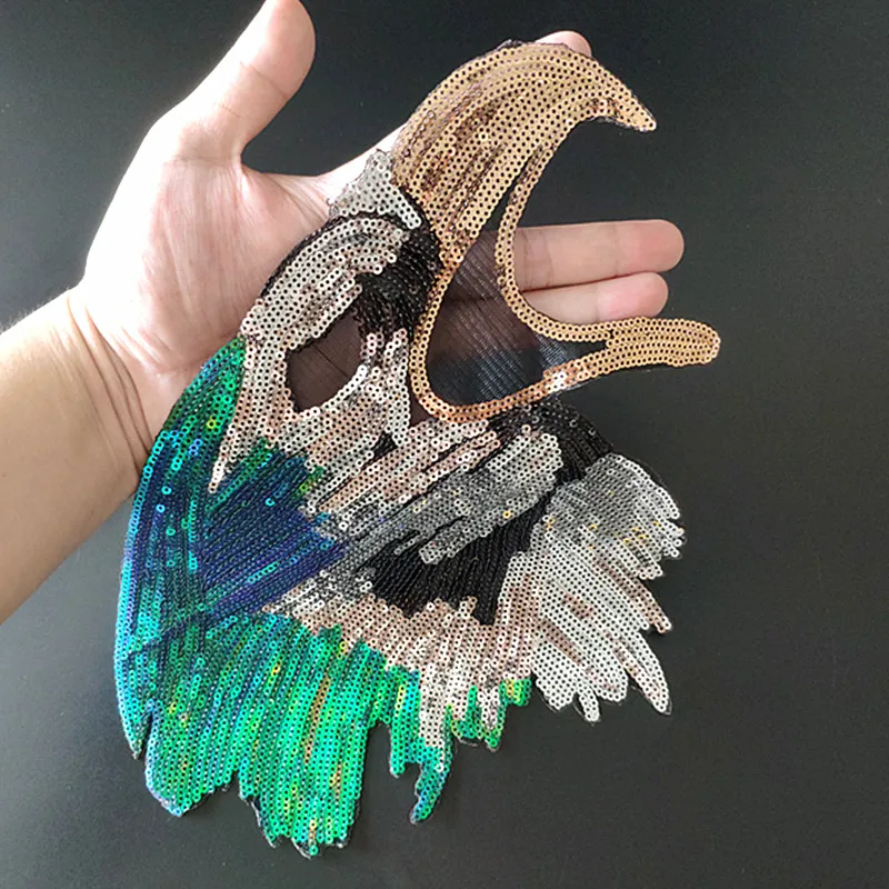 Большие нашивки с орлом для одежды блестки Байкерский значок ткань вышивкой