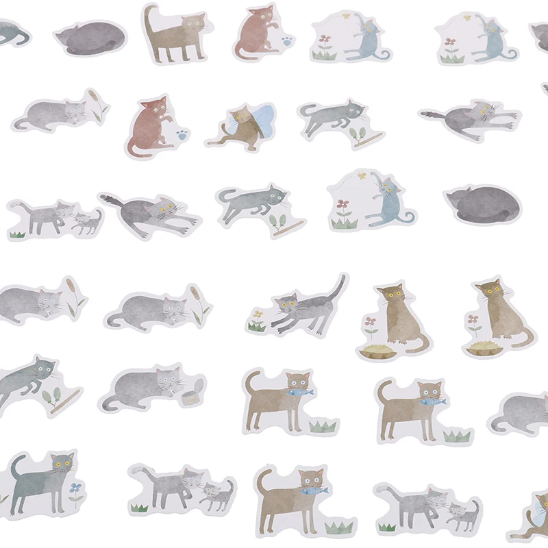 45 шт. серия кошачьих заболеваний бумажная наклейка для скрапбукинга планировщик