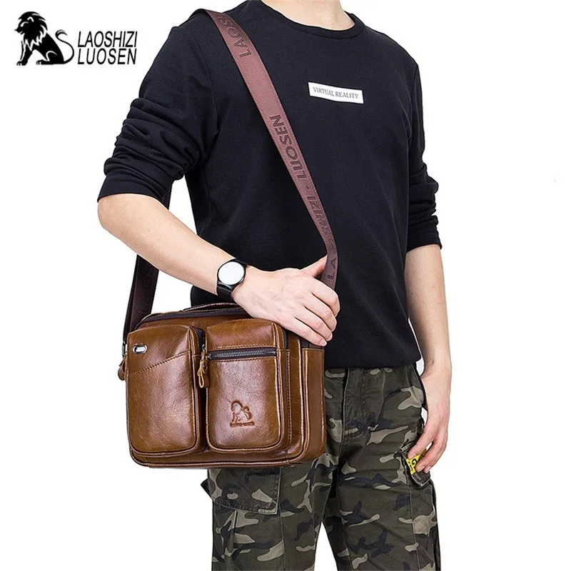Сумка на плечо новая кожаная мужская сумка мессенджер повседневная модная одно