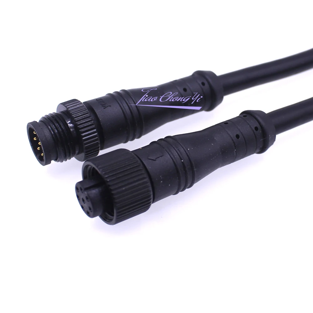 2pin/3pin 18AWG 4pin 20 AWG 5/6pin 22AWG 8pin черный цвет мужской и женский водонепроницаемый разъем