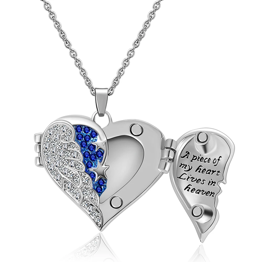 Сияющий кристалл урна в виде сердца кулон ожерелье кусок живёт на небесах