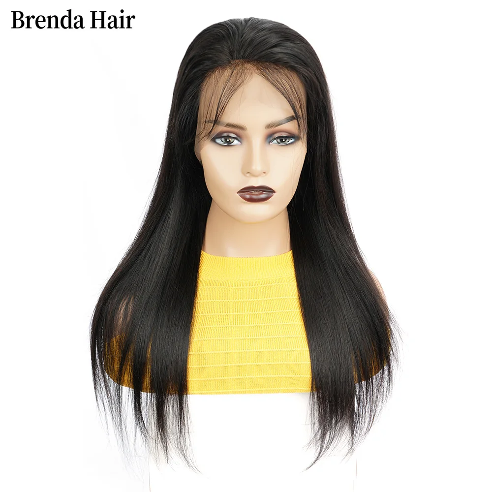 Парики из человеческих волос на сетке для чернокожих женщин шелковистые прямые