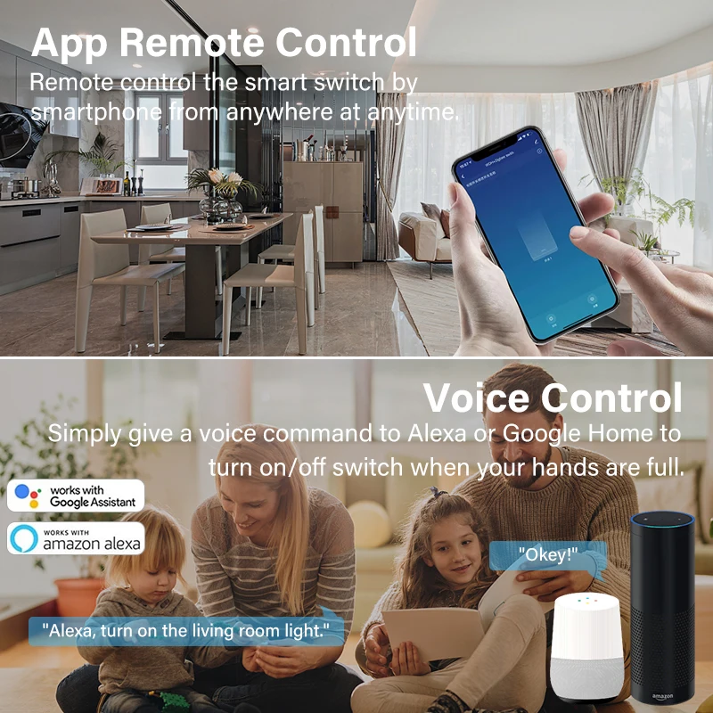 Смарт-переключатель Tuya Zigbee/Wi-Fi 16 А 2 канала |