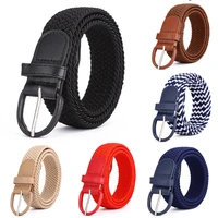 men women elastic stretch waist belt black canvas stretch braided elastic woven leather belt wide hot metal stretch mens belts