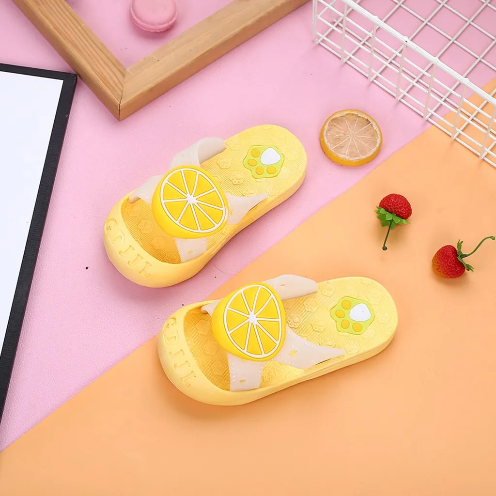 ARLONEET Kids Girls Boys Slippers Toddler Water Children Flip Flops Child Cartoon Fruit Beach Shoes Swimming Summer For Baby |