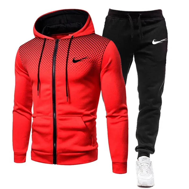 

New 2 Pieces Sets Tracksuit Printing Men Hooded Sweatshirt+pants Pullover Hoodie Sportwear Suit Casual Sports Men Clothes