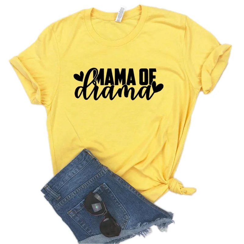 

Women T Shirt Mom of Drama Letters Print Tshirt Women Short Sleeve O Neck Loose T-shirt Ladies Summer Causal Tee Shirt Clothes