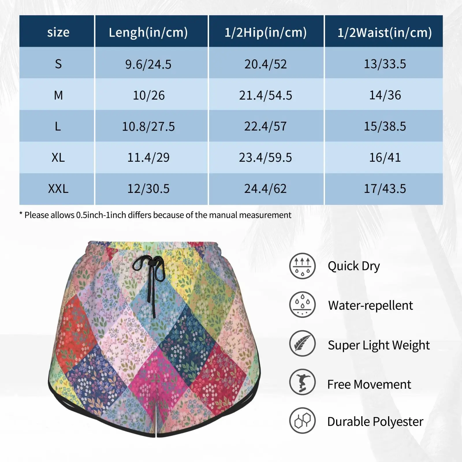 

Under The Fairy Quilt In Diamonds By Tea With Xanthe Swim Shorts Women Beach Shorts Patchwork Bohemian Diamond