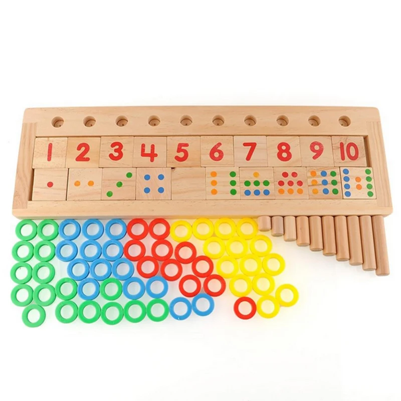 Деревянные радужные кольца Монтессори детские дошкольные учебные пособия доска