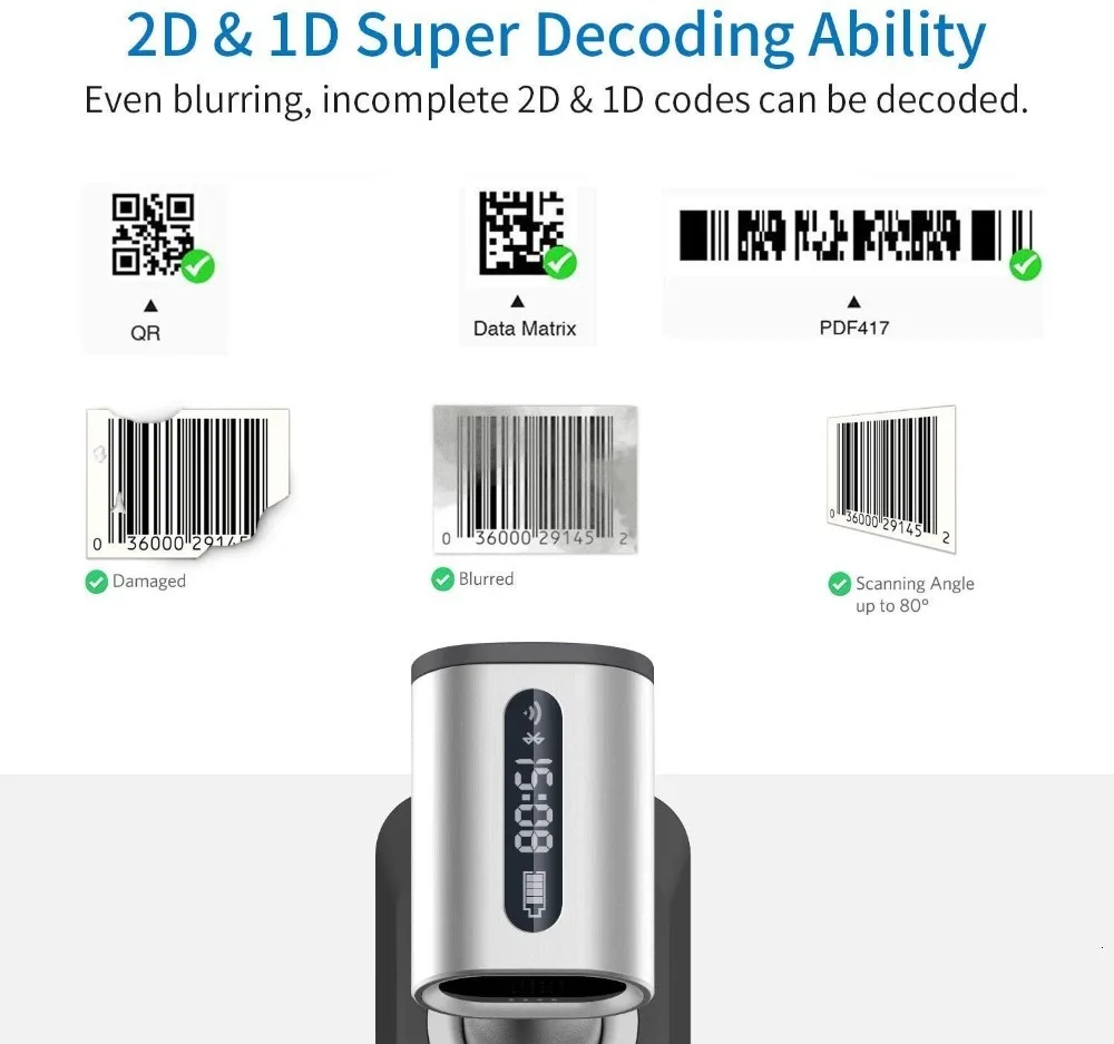 ISSYZONEPOS сканер штрих-кодов беспроводной проводной 1D 2D изображения Портативный Bluetooth сканер считыватель штрих-кодов qr-кодов поддержка матрицы данных PD417