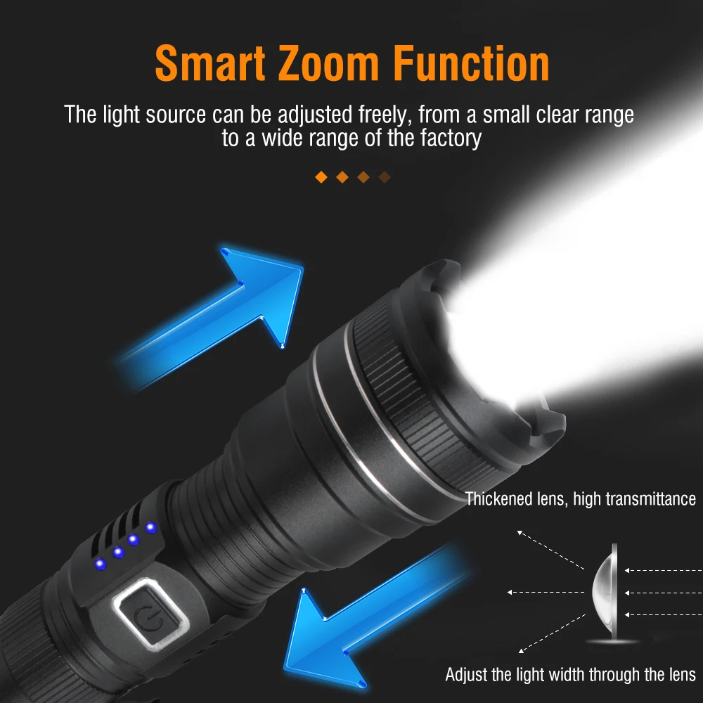 Дешево BORUiT P70 P99 светодиодный фонарик с 5-режимным увеличением, перезаряжаемый внешний аккумулятор, фонарь, водонепроницаемый дисплей, фонарь для к... Pаспродажа BORUiT P70 P99 светодиодный фонарик с 5-режимным увеличением, перезаряжаемый внешний аккумулятор, фонарь, водонепроницаемый дисплей, фонарь для к...