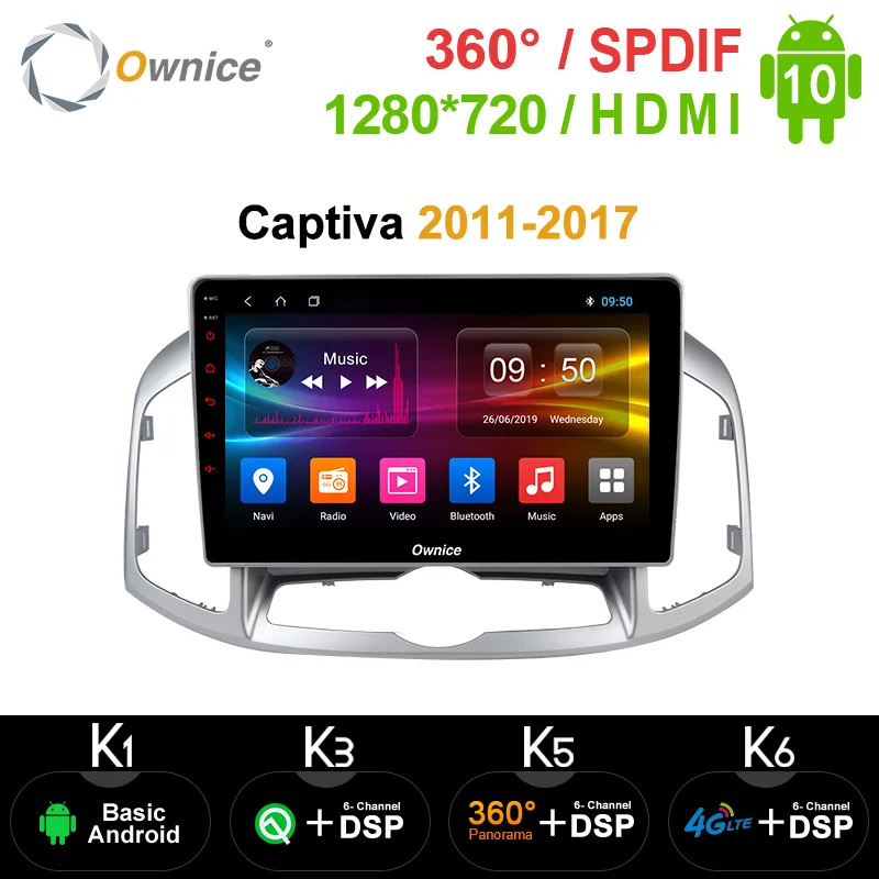 Автомагнитола Ownice k3 k5 k6 Android 10 0 DVD-плеер GPS-навигация для Chevrolet Captiva 2011-2017