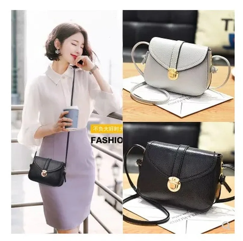 

2021new Women's Bag PU Leather Solid Color Soft Leather Fashion Small Shoulder Bag Small Bag Shoulder Messenger Mobile Phone Bag