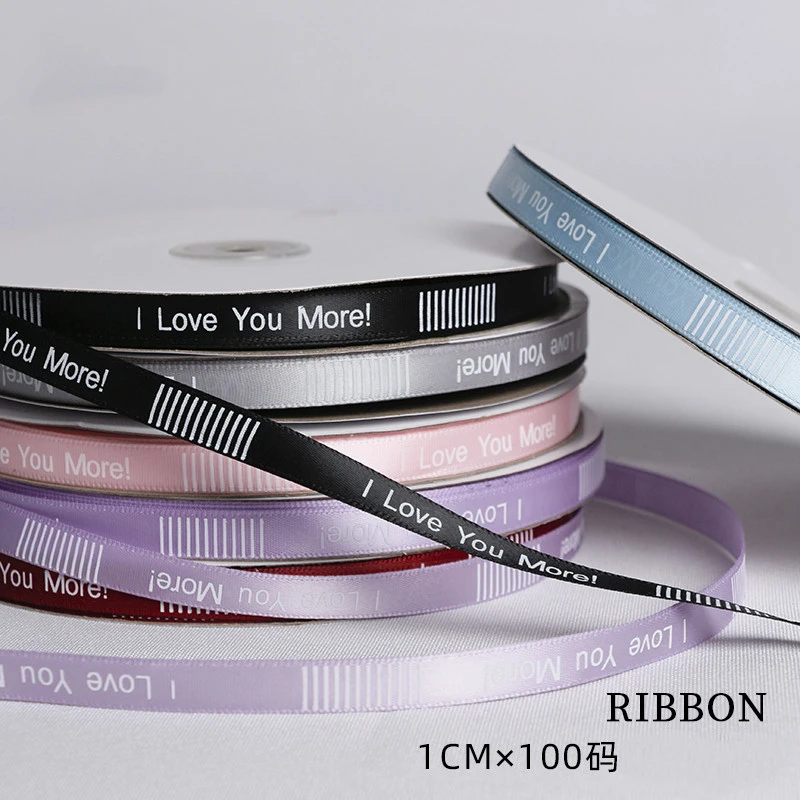 Белая лента с буквами на английском языке 1 см 100 ярдов цветочные принадлежности