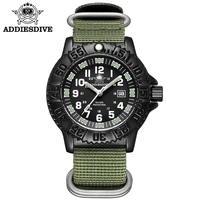 addies male military watches leisure outdoor sports luminous dial multi functional nato nylon 50m waterproof quartz wristwatch
