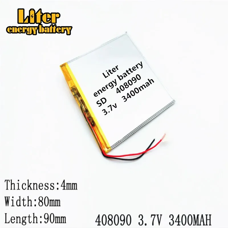 408090 388090 3 7 v 3400mah литий полимерная батарея с платой для КПК планшетов цифровых