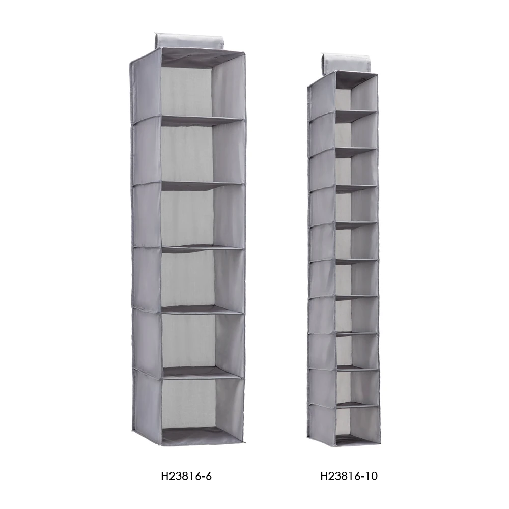 

New 6/10 Tier Oxford Fabric Dust-proof Closet Hanging Shelf Organizer Collapsible Clothing Shoe Accessories Storage Box Holder