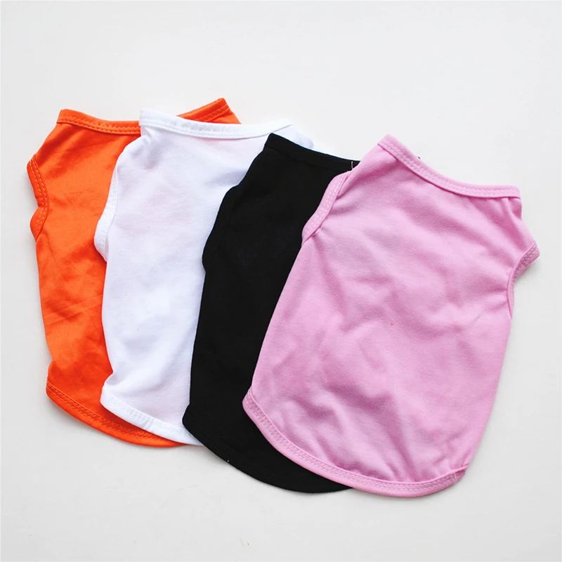 Summer Dog T-shirt Black White Vest Pet Supplies Clothes Cute Sweet Solid Color Comfortable Orange Pink Thin Shirts 2020 | Дом и сад