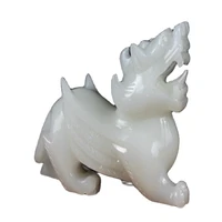 natural white jade pixiu town house evil spirits lucky feng shui decorations