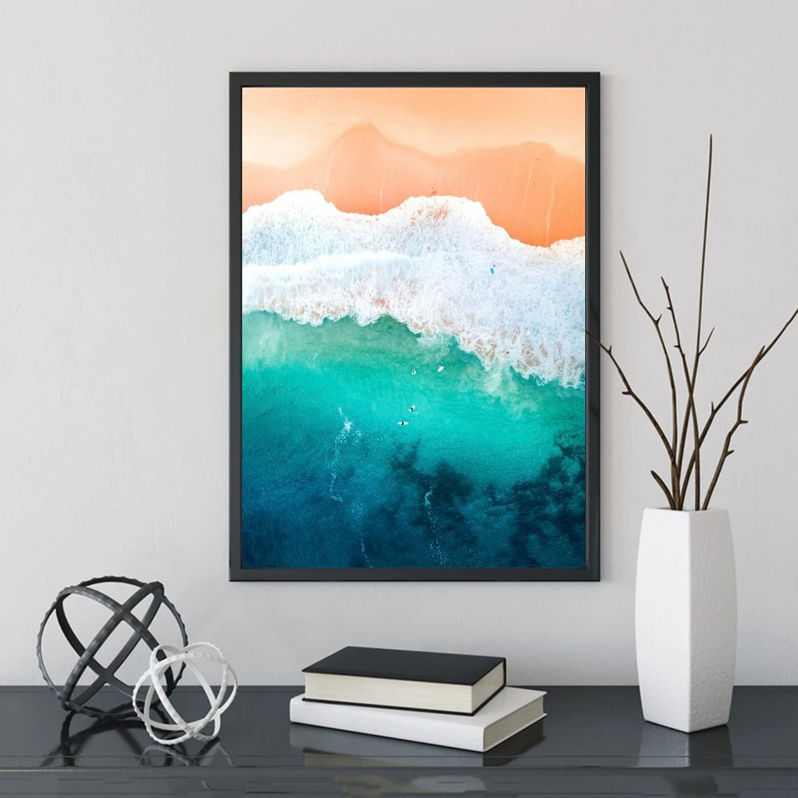 

Orange and Teal Ocean in Sydney Australia Wall Art Canvas Print Ocean Photography, Ocean Print, Ocean , Beach Print, Wave Photos