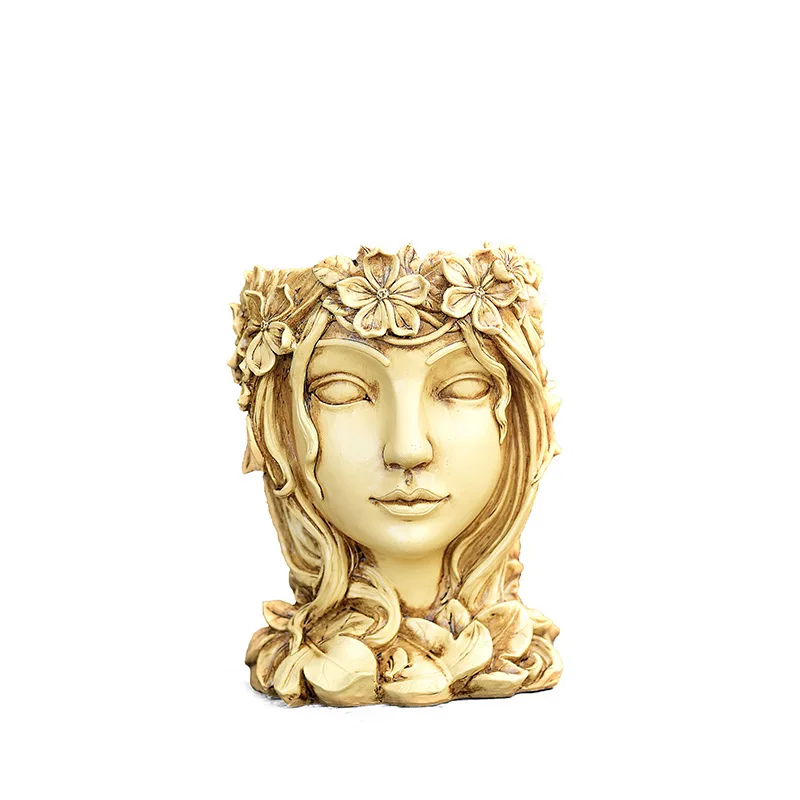 

Resin Imitation Character Plant Succulent Flower Pot Creative Resin Goddess Flower Stand Home Decoration Resin Crafts