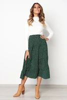 new 2022 spring and summer womens skirt pleated skirt fashion printing polka dot fold high waist womens skirt