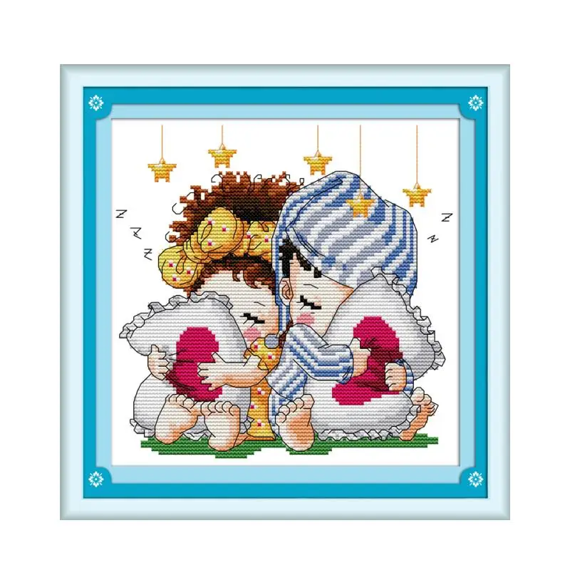 

Sweet dream cross stitch kit cartoon 14ct 11ct count print canvas stitches embroidery DIY handmade needlework plus