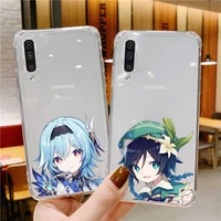 genshin impact cute cartoon phone case for xiaomi mi 11 ultra lite 10 redmi note 9 8 7 9a k30s k40 pro transparent coque