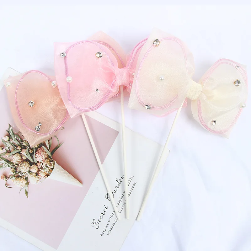 1 шт. украшение для торта с бантом и украшениями свадебных тортов праздничное на