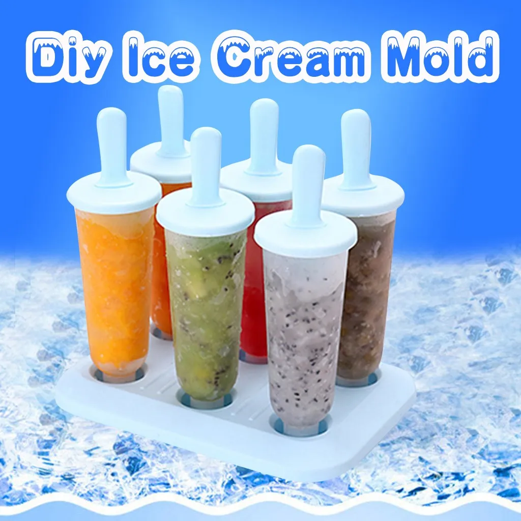 6 шт/1 комплект круговой с крышкой льда лоток DIY Мороженое Плесень летние