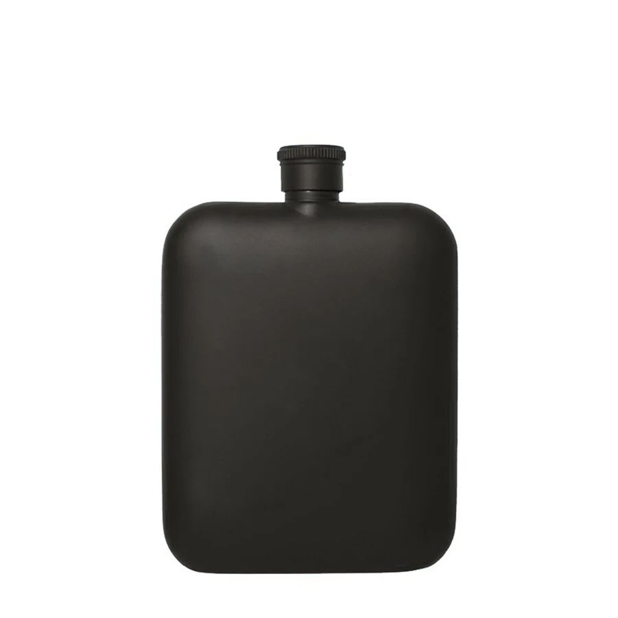 Black BIUBIUTUA Pocket 6 унций фляжка с бесплатной воронкой из нержавеющей стали герметичные фляжки для алкоголя виски подарок для мужчин - Color: Black