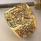 Греческая мифология рыцарь темплар заявление мужское кольцо винтажное желтое золото античный панк резные религия кольца для женщин ювелирные изделия
