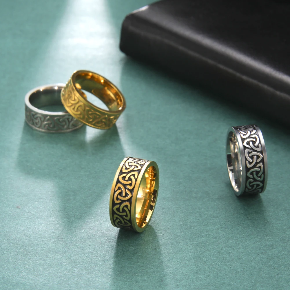 Vintage Odin Rune Stainless Steel Viking Celtics Spiral Knot Ring Norse Style Rings For Women Men Nordic Amulet Jewelry Gift | Украшения и