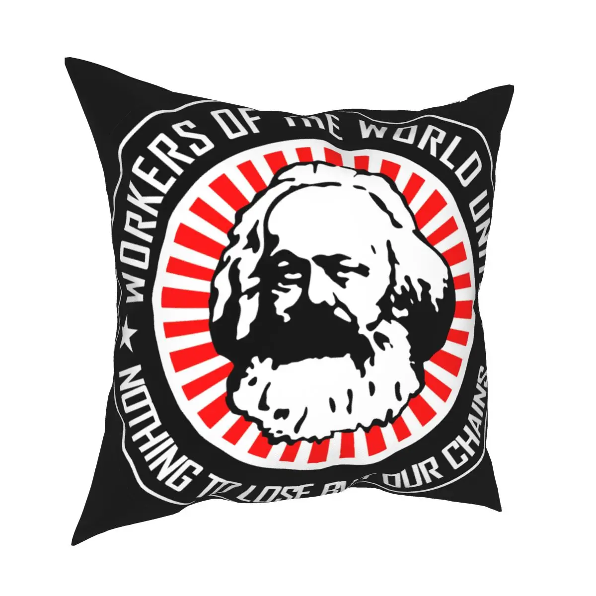 

Karl Marx Workers Unite Throw Pillow Cover Polyester Cushions for Sofa Communism Marxism Socialism Novelty Pillowcase