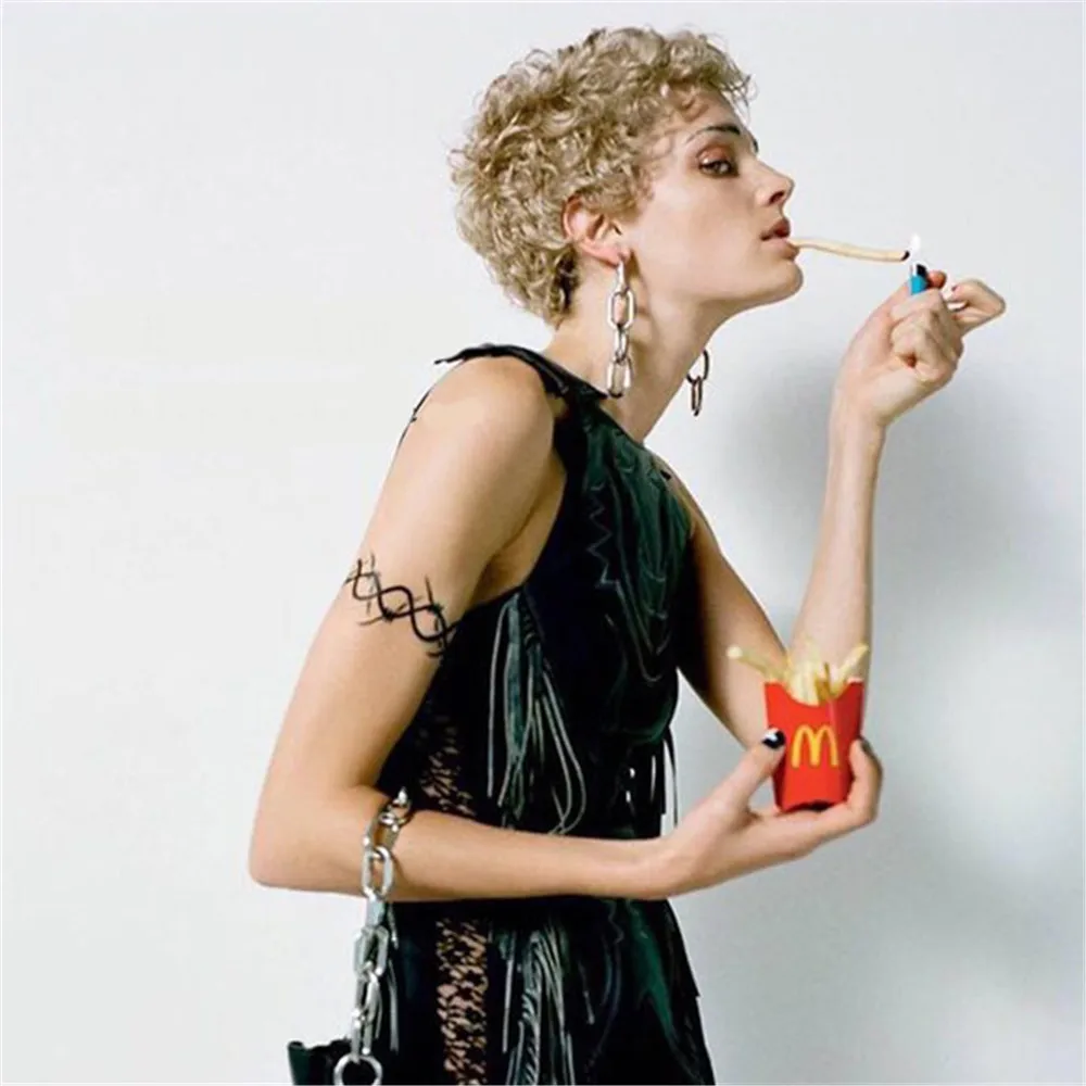 Женские крупные серьги SexeMara подвески в стиле панк с крупными звеньями 3