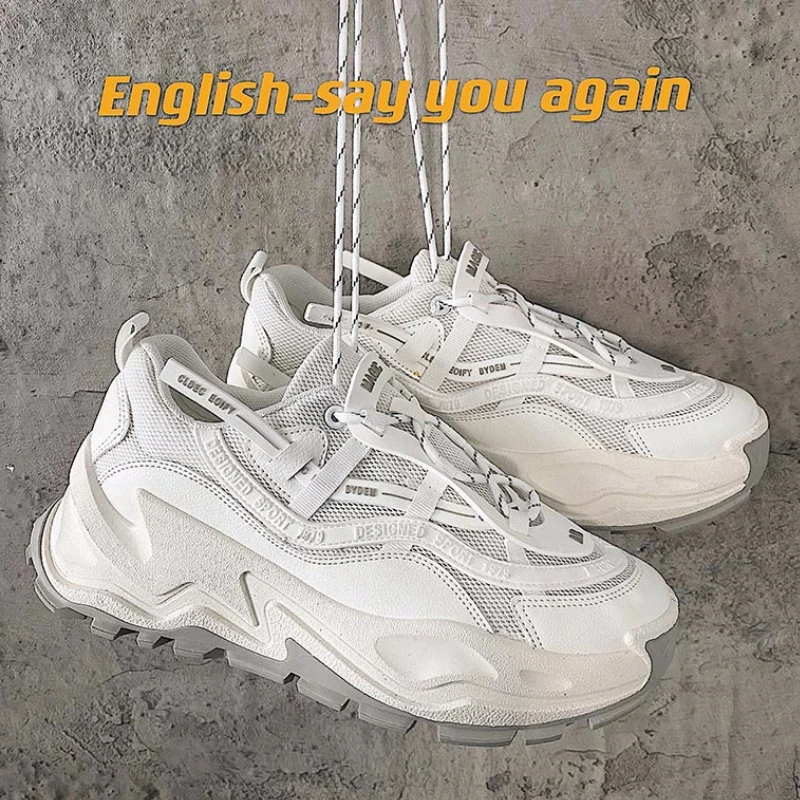 

Men Sneakers Fashion Mesh Casual Shoes Men Height Increasing Comfortable Walking Thick Sole Trend Design Platform Shoes