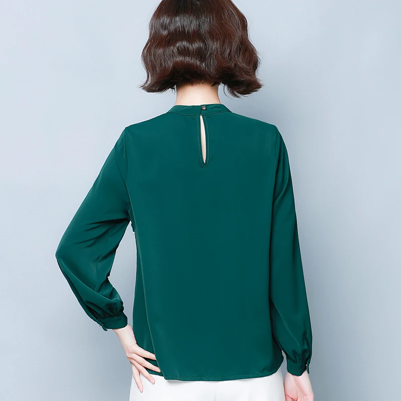 

Fashion Ruffles Chiffon Blouse Women Shirts Long Sleeve Stand Collar OL Office Womens Tops and Blouses Plus Size Blusas Mujer