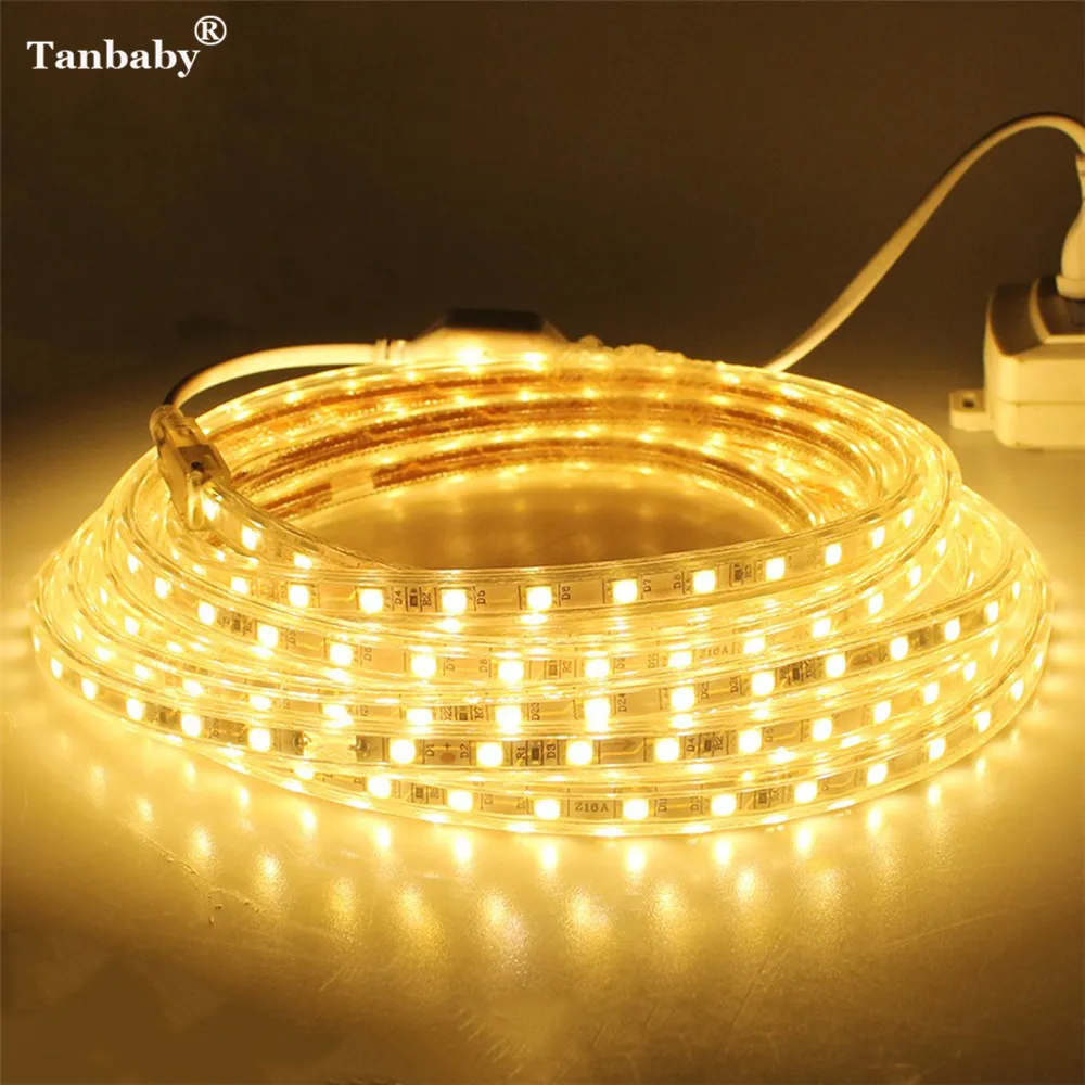 220V LED Strip Light SMD 5050 1M-25M Flexible Ip67 Ledstrip Waterproof Led 220 V Volt Tape Ribbon For Room Bedroom | Лампы и освещение