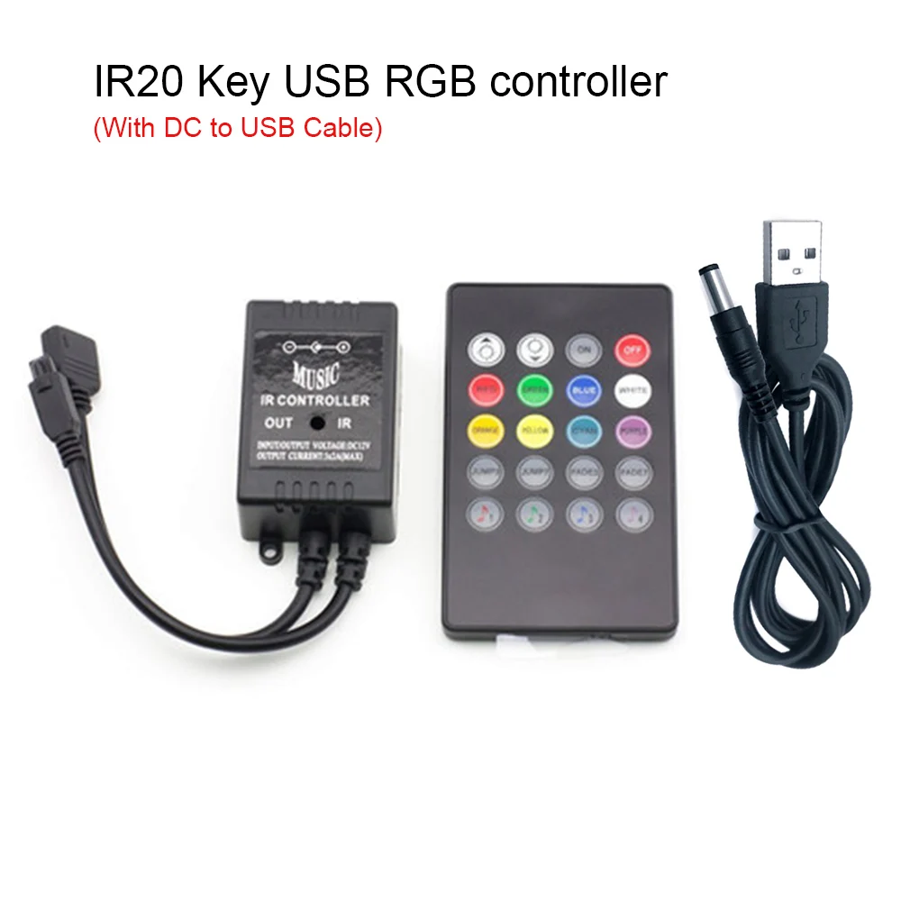 USB RGB светодиодный контроллер Bluetooth Музыка 5 в 12 В 24 В USB мини IR RF беспроводной пульт дистанционного управления для 5050 2835 RGB Светодиодные полосы света