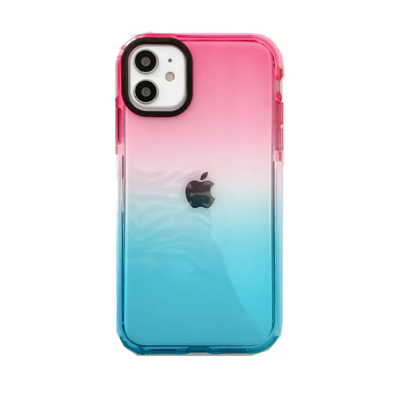 

New Two-color transparent mobile phone case for iPhone11 12Pro Max mini X XR XS XSMax 8 7PluS anti-drop protective back cover