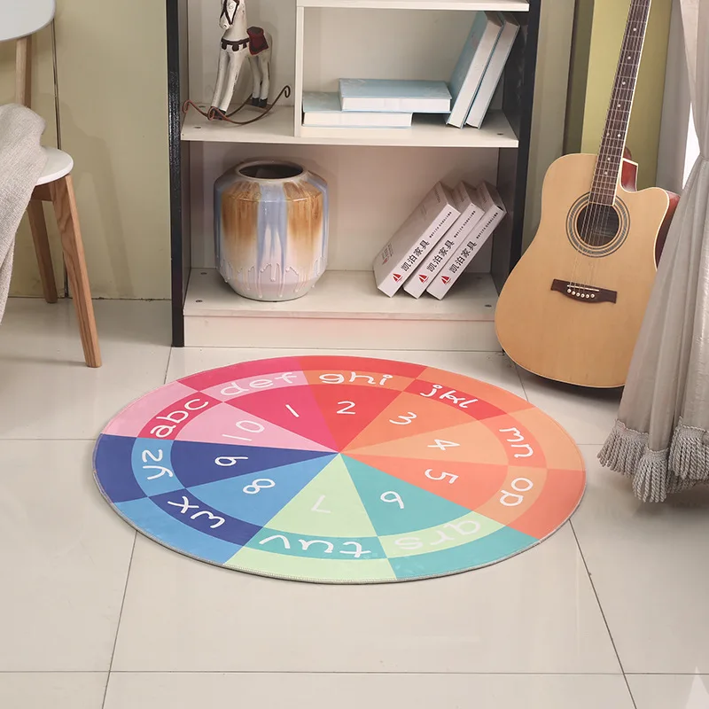 

Modern Simple Style Round Cartoon Printing Carpet Children's Living Room Balcony Bedroom Decoration
