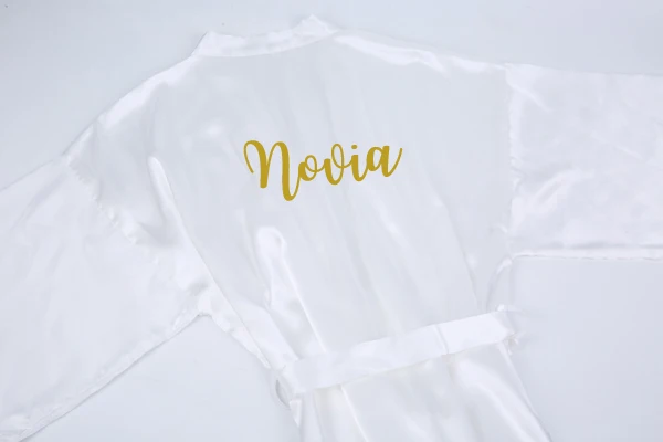 gold novia Великолепный mauve халат novia Атласный халат для женщин испанский женитьба hermana de la novia dama de honor халаты для невесты - Цвет: gold novia