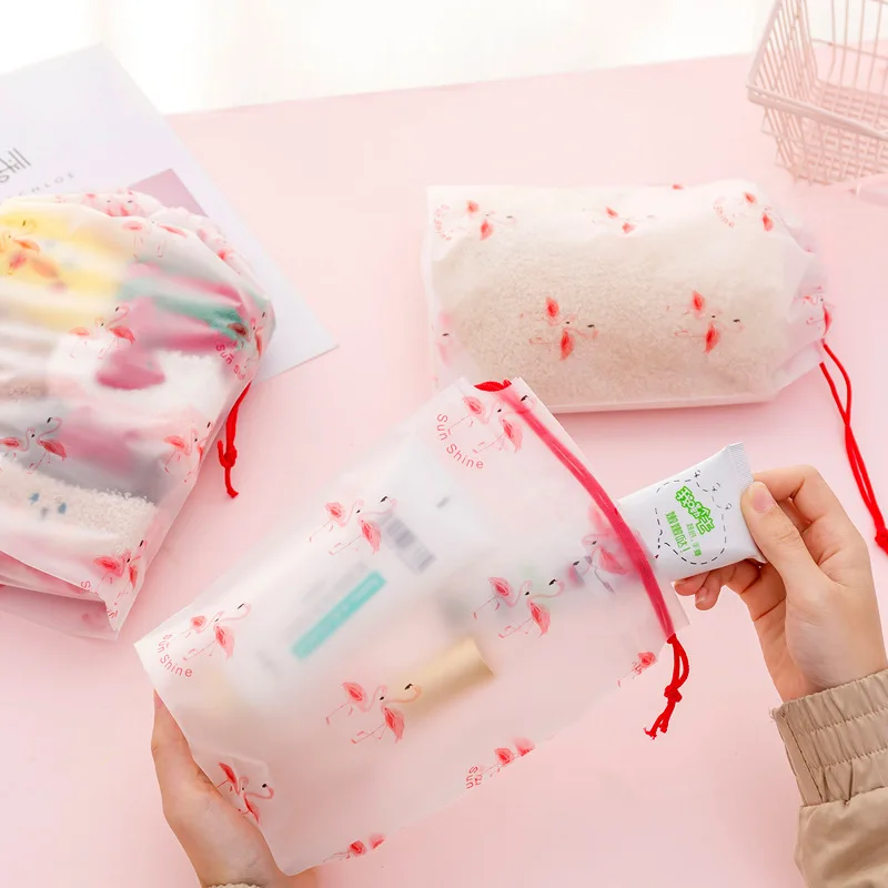 Прозрачная косметичка скраб фламинго дорожный кейс для косметики Женский